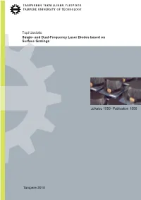 Topi Uusitalo Single- and Dual-Frequency Laser Diodes Based on Surface Gratings