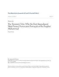 Why the First Amendment Must Protect Provocative Portrayals of the Prophet Muhammad Daniel Ortner