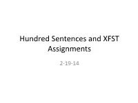 Hundred Sentences and XFST Assignments