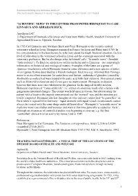 In the Letters from Peter Hernquist to Carl Linnaeus and Abraham Bäck