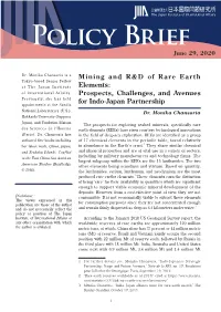 Mining and R&D of Rare Earth Elements