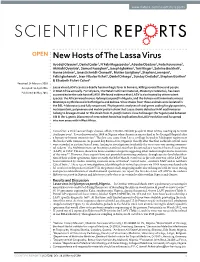 New Hosts of the Lassa Virus