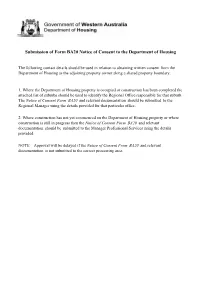 Submission of Form BA20 Notice of Consent to the Department of Housing