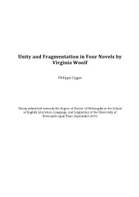 Unity and Fragmentation in Four Novels by Virginia Woolf