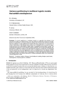 Variance Partitioning in Multilevel Logistic Models That Exhibit Overdispersion