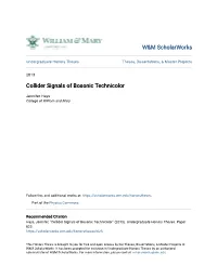 Collider Signals of Bosonic Technicolor