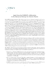 Input from the DARWIN Collaboration to the European Strategy for Particle Physics