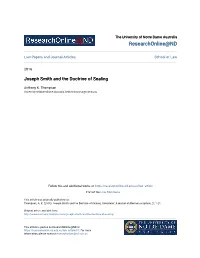 Joseph Smith and the Doctrine of Sealing