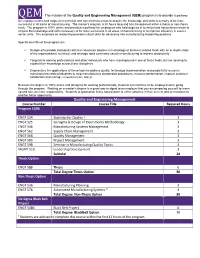 QEM the Mission of the Quality and Engineering Management