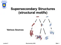 Supersecondary Structures (Structural Motifs)