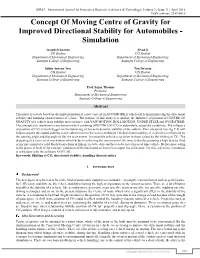 Concept of Moving Centre of Gravity for Improved Directional Stability for Automobiles