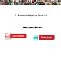 Continuous and Apparent Easement