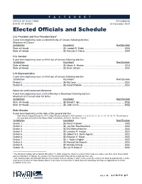 Elected Officials and Schedule