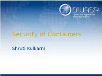 Security of Containers