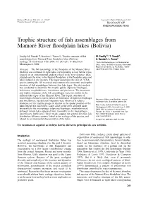 Trophic Structure of Fish Assemblages from Mamore´ River Floodplain Lakes
