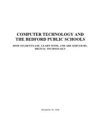 Computer Technology and the Bedford Public Schools