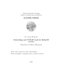 Networking and TCP/IP Stack for Helenos System