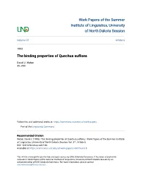 The Binding Properties of Quechua Suffixes