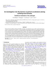 An Investigation Into the Fraction of Particle Accelerators Among Colliding-Wind Binaries Towards an Extension of the Catalogue