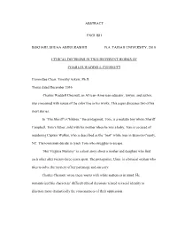 Ethical Decisions in Two Different Works of Charles Waddell Chesnutt