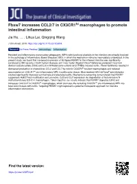 Fbxw7 Increases CCL2/7 in CX3CR1 Macrophages to Promote Intestinal Inflammation