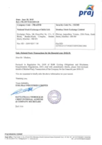 PIL/DVN/64/2019-20 Company Code- PRAJIND Security Code No.: 522205