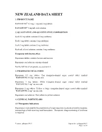 Rapamune Data Sheet. Medsafe