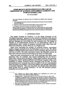 Some Recent Developments in the Law of Limitation of Actions, Concurrent