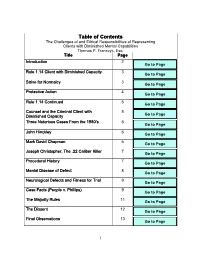 Table of Contents