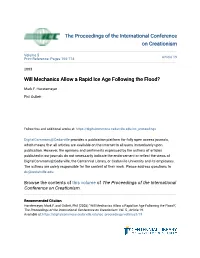 Will Mechanics Allow a Rapid Ice Age Following the Flood?