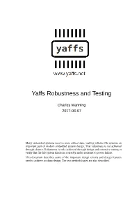 Yaffs Robustness and Testing