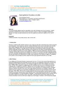 Exploring Machine Translation on the Web Ana Guerberof Arenas