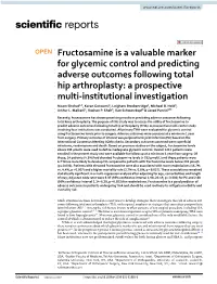 Fructosamine Is a Valuable Marker for Glycemic Control And