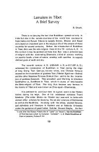 Lamaism in Tibet--A Brief Survey