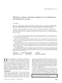 Magnetic Resonance Imaging Techniques for Visualization of the Subthalamic Nucleus