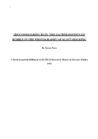 (Re)Configuring Ruin: the Sacred Poetics of Rubble in the Photography of Scott Hocking