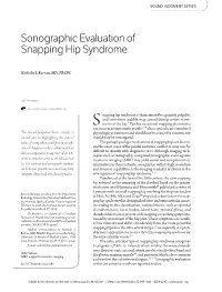 Sonographic Evaluation of Snapping Hip Syndrome