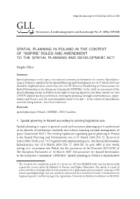 Spatial Planning in Poland in the Context of 'Inspire