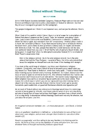 Subud Without Theology