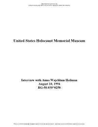 USHMM Finding