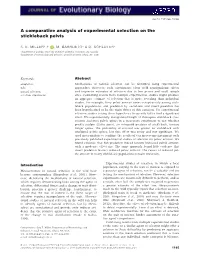 A Comparative Analysis of Experimental Selection on the Stickleback Pelvis