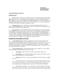 ANNEX D to FOF/HYD/R/320/19/1 DATED 10 MAR 06 COUNTRY REPORT: TANZANIA INTRODUCTION 1. RHC Involvement. Tanzania Is Not An