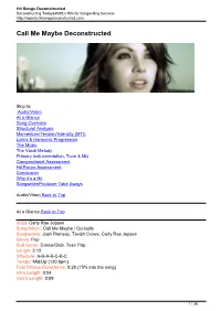 Call Me Maybe Deconstructed
