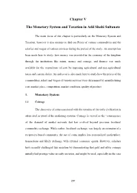 Chapter V the Monetary System and Taxation in Adil Shahi Sultanate