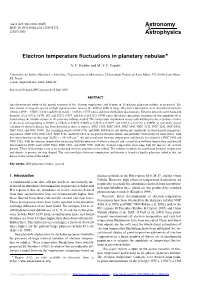 Electron Temperature Fluctuations in Planetary Nebulae