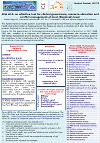 Italy and Ligurian Regional HTA Network Abstract Number: 169775