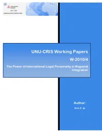 UNU-CRIS Working Papers W-2010/4