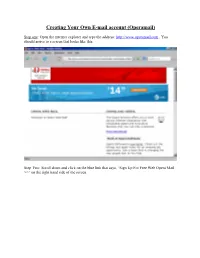 Create an Operamail Account