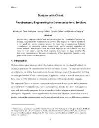 Sculptor with Chisel: Requirements Engineering for Communications