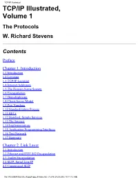 TCP/IP Illustrated TCP/IP Illustrated, Volume 1 the Protocols W